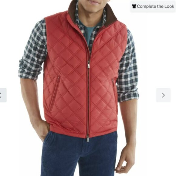 Brooks Brothers Big Tall Paddock Diamond Quilted Vest Red - Picture 1 of 8